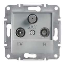 Розетка TV - R - SAT концевая ASFORA алюминий EPH3500161